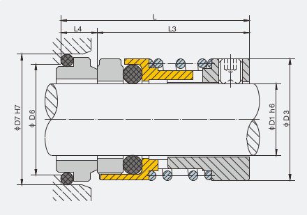 Торцевое уплотнение APG WB-12A sic/sic/nbr