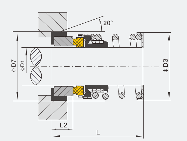 Торцевое уплотнение APG BIA-38 car/cer/nbr