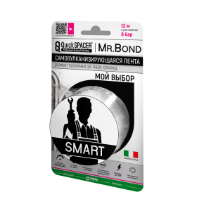 Универсальная самовулканизирующаяся лента,25,4*мм*3 м*0,5 мм,белый, Pipal®QuickSPACER® Mr.Bond SMART