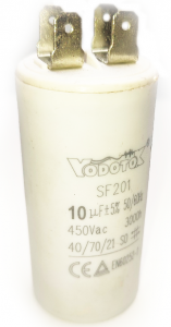 Конденсатор электрический Vodotok SF201 - 10μF , размер 35*60 с ножками ( для насоса XJm60L)