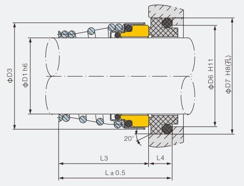 Торцевое уплотнение APG FN29 car/cer/nbr